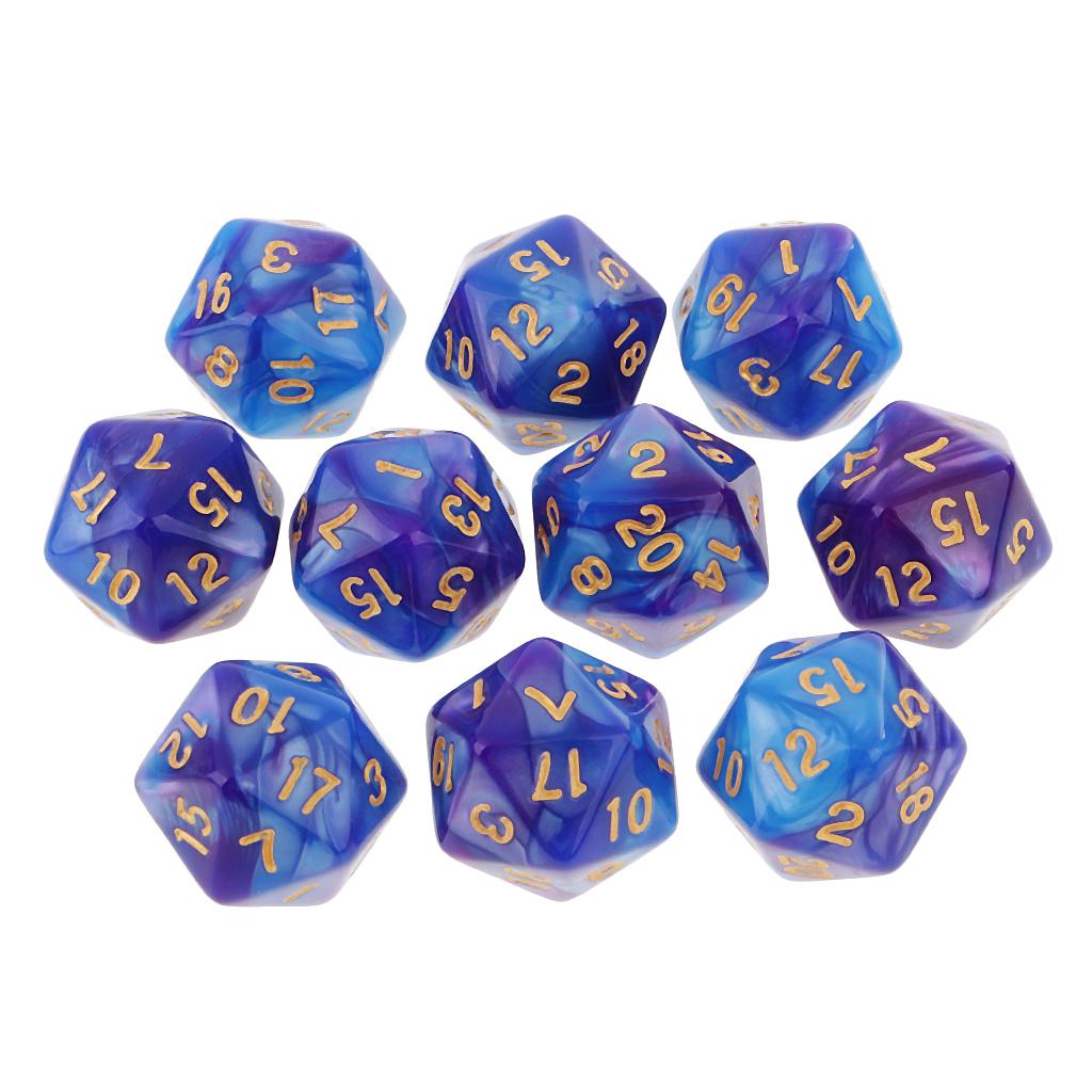 Board Game Digital - 10 pçs dados poliédricos de 20