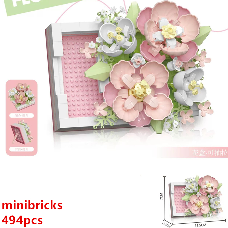Diy 3d famoso rosa hibisco ete - Lego Set Creator avaliação e preço